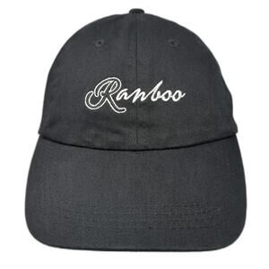 Ranboo Baseball Cap Black One Size White Red Green Embroidered Crown Script Hat